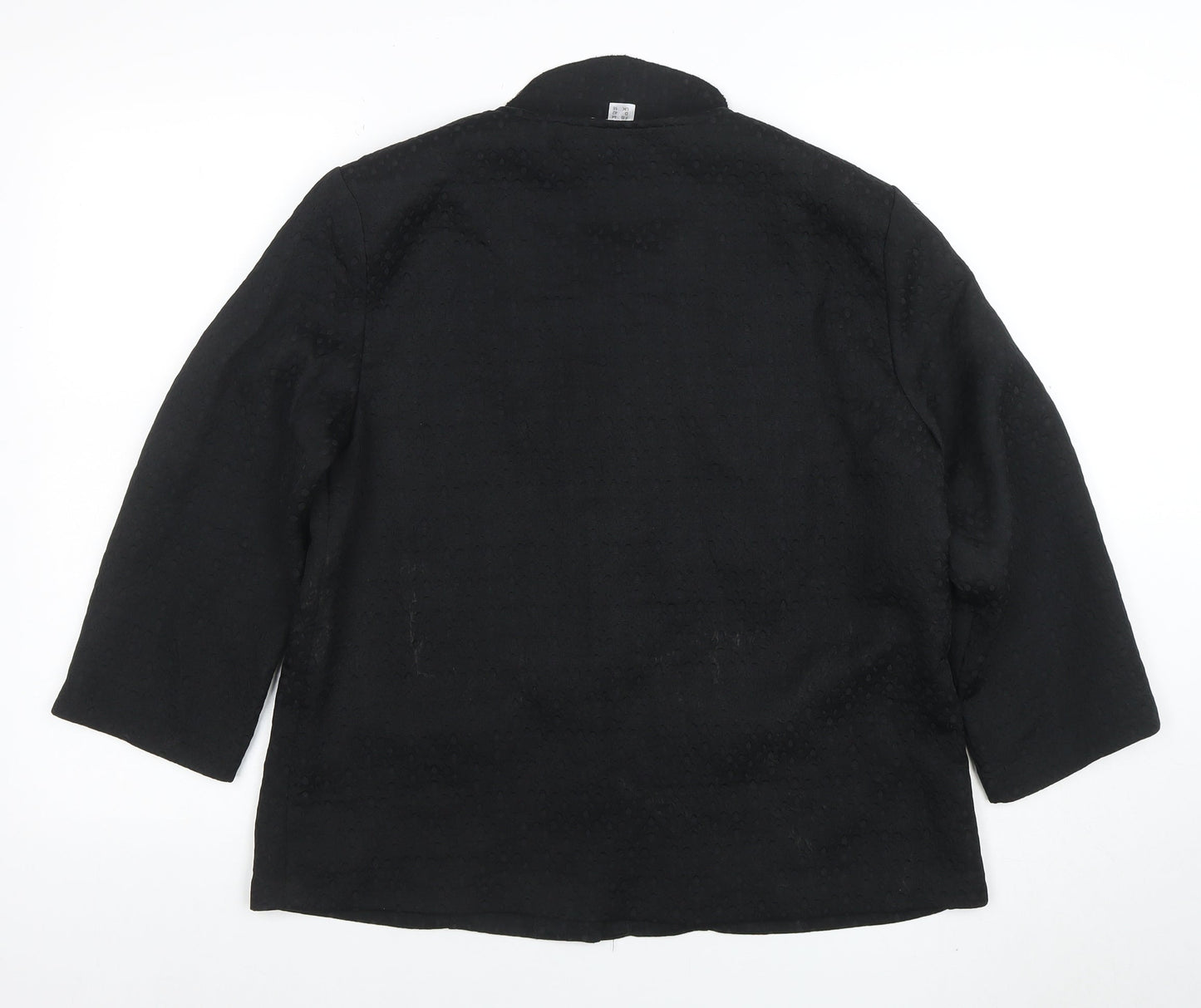 Afibel Women Black Size 16 Textured Four-Button Blazer Jacket