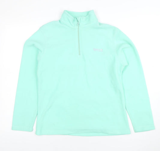 Regatta Women Mint Green 1/4 Zip Fleece Sweatshirt Size 10