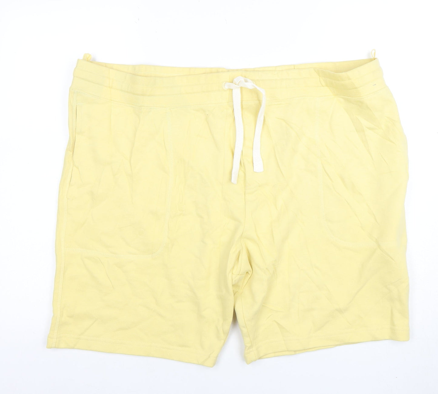 Marks and Spencer Men Yellow 3XL Regular Fit Jersey Sweat Shorts