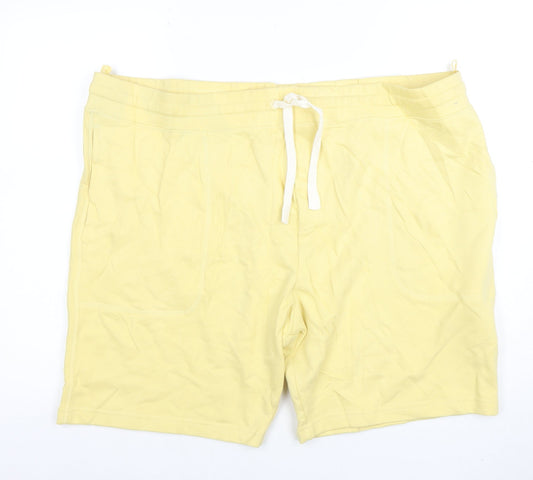 Marks and Spencer Men Yellow 3XL Regular Fit Jersey Sweat Shorts