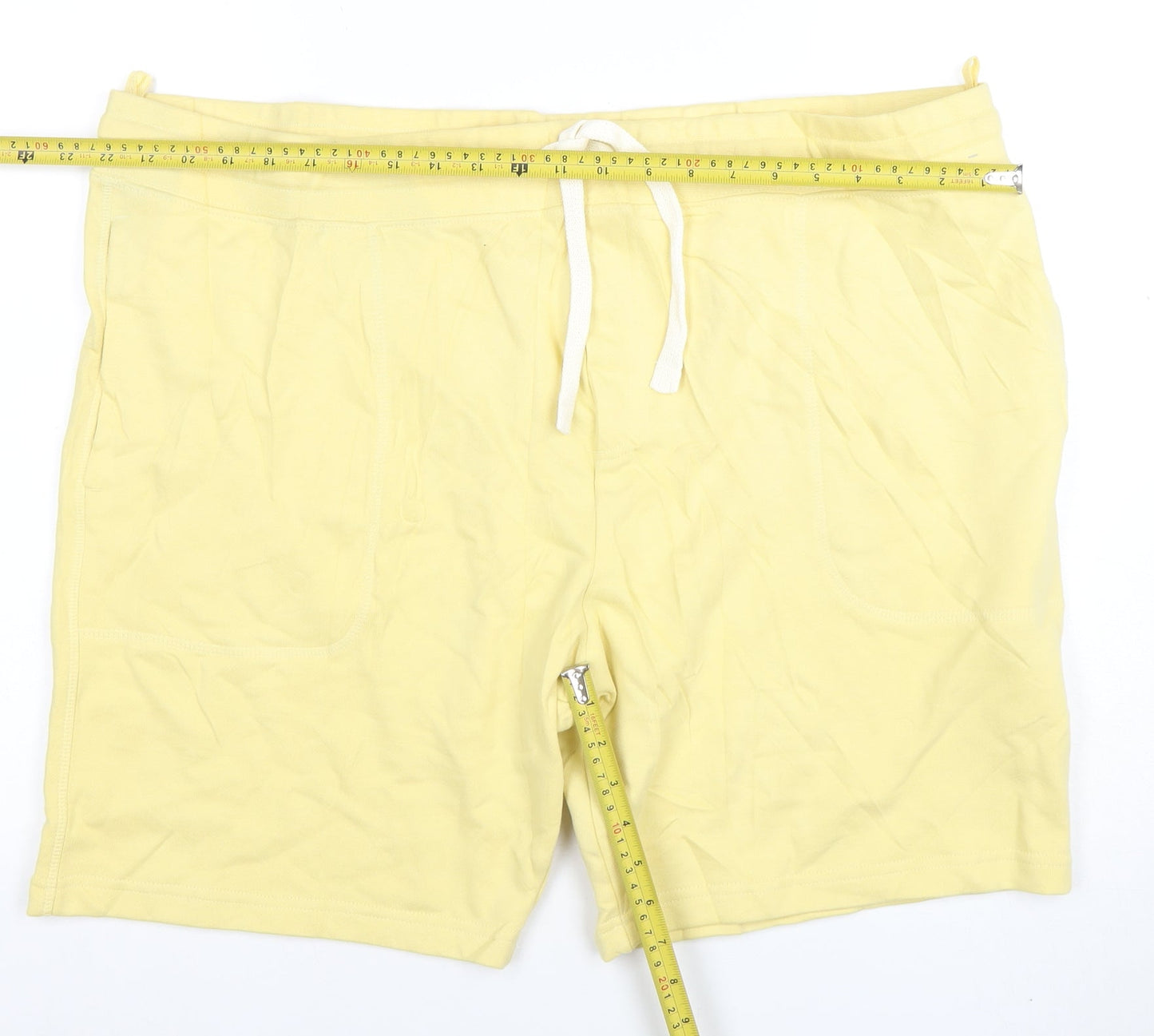 Marks and Spencer Men Yellow 3XL Regular Fit Jersey Sweat Shorts