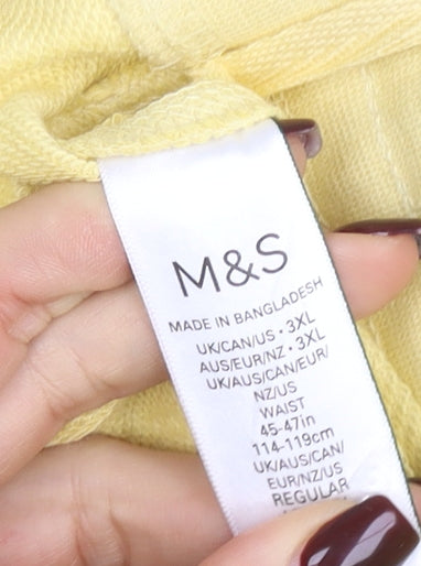 Marks and Spencer Men Yellow 3XL Regular Fit Jersey Sweat Shorts