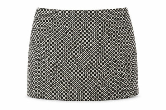 Avenue Women Black Geometric Tweed Short Skirt Size 12