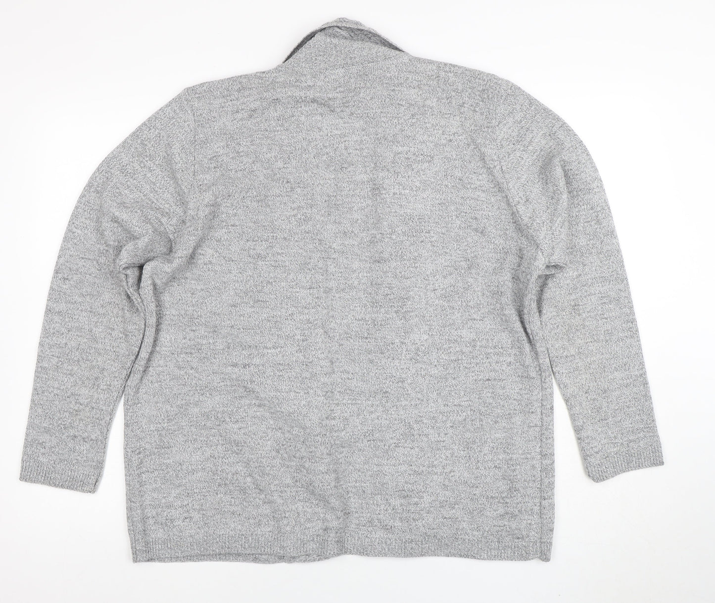 ENVY US Women’s Grey Knit Long Sleeve Open Cardigan 2XL