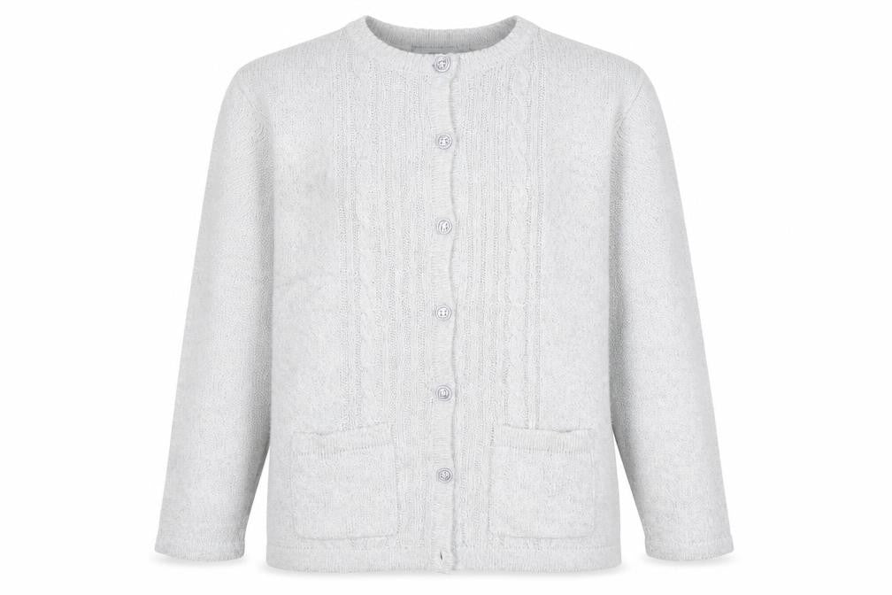 Honor Millburn Women's Grey Acrylic Cable Knit Cardigan XL
