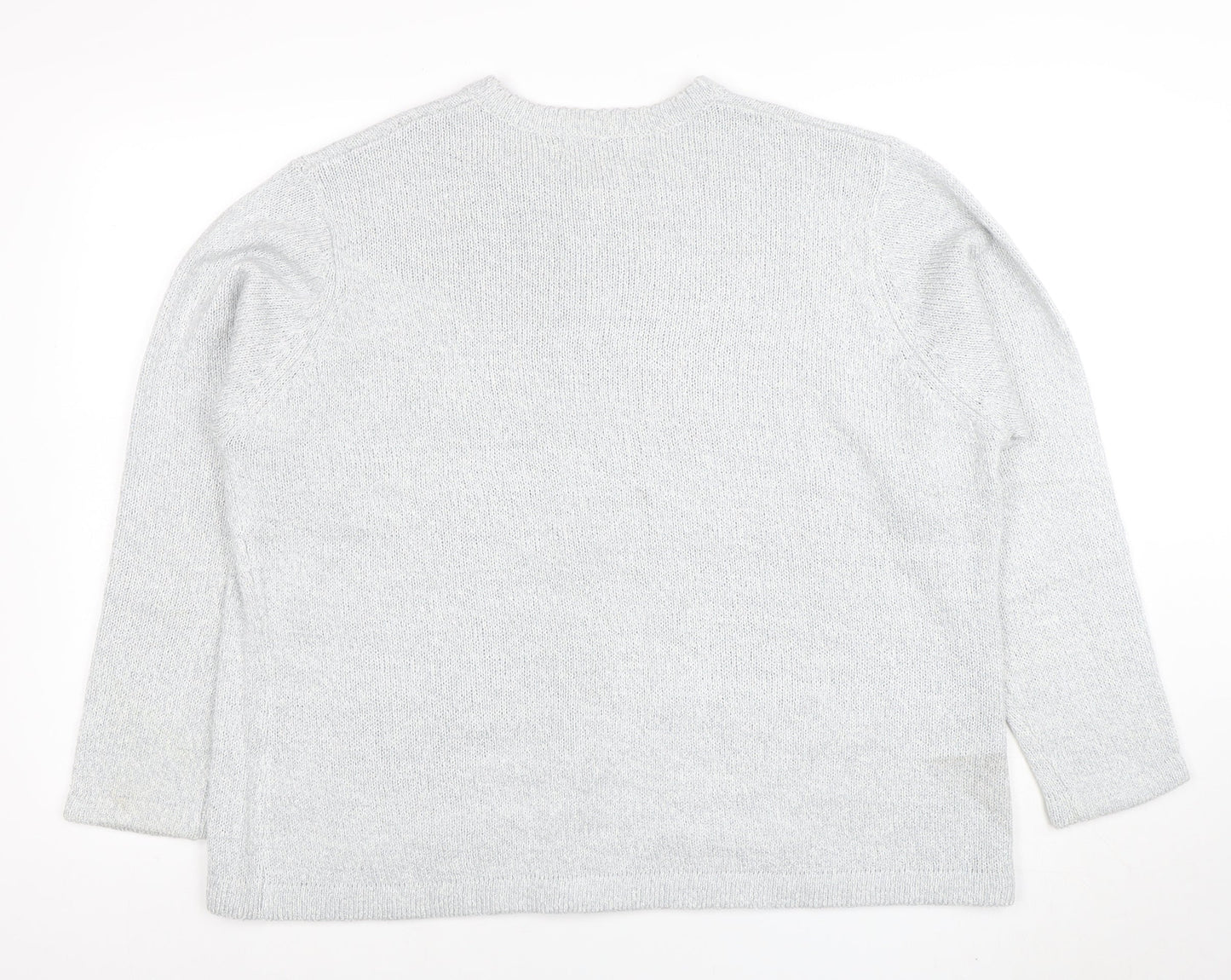 Honor Millburn Women's Grey Acrylic Cable Knit Cardigan XL