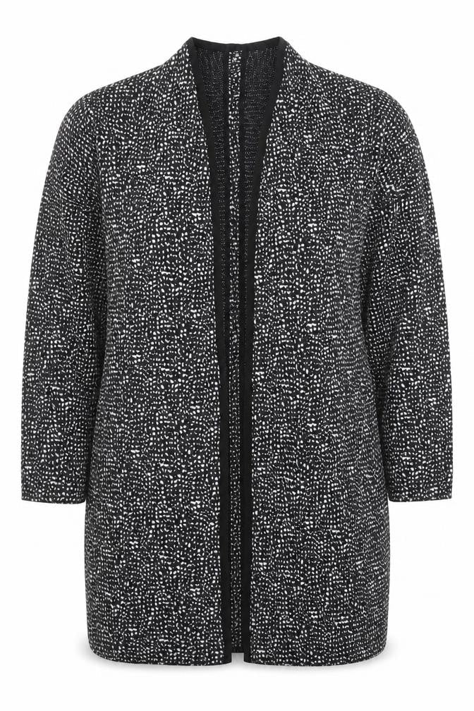 Next Petite Women's Black Geometric Open Long Sleeve Cardigan Size 18