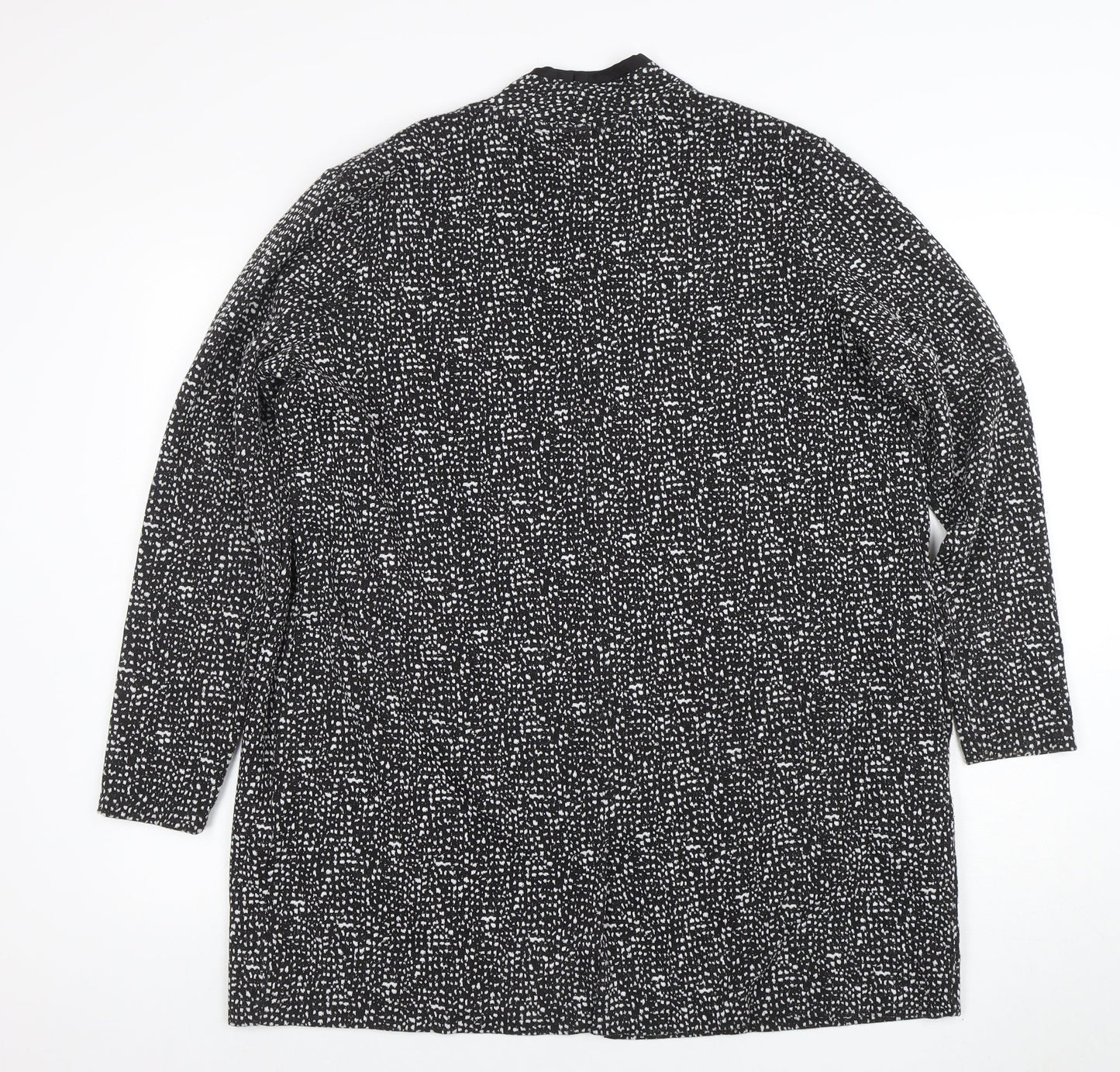 Next Petite Women's Black Geometric Open Long Sleeve Cardigan Size 18
