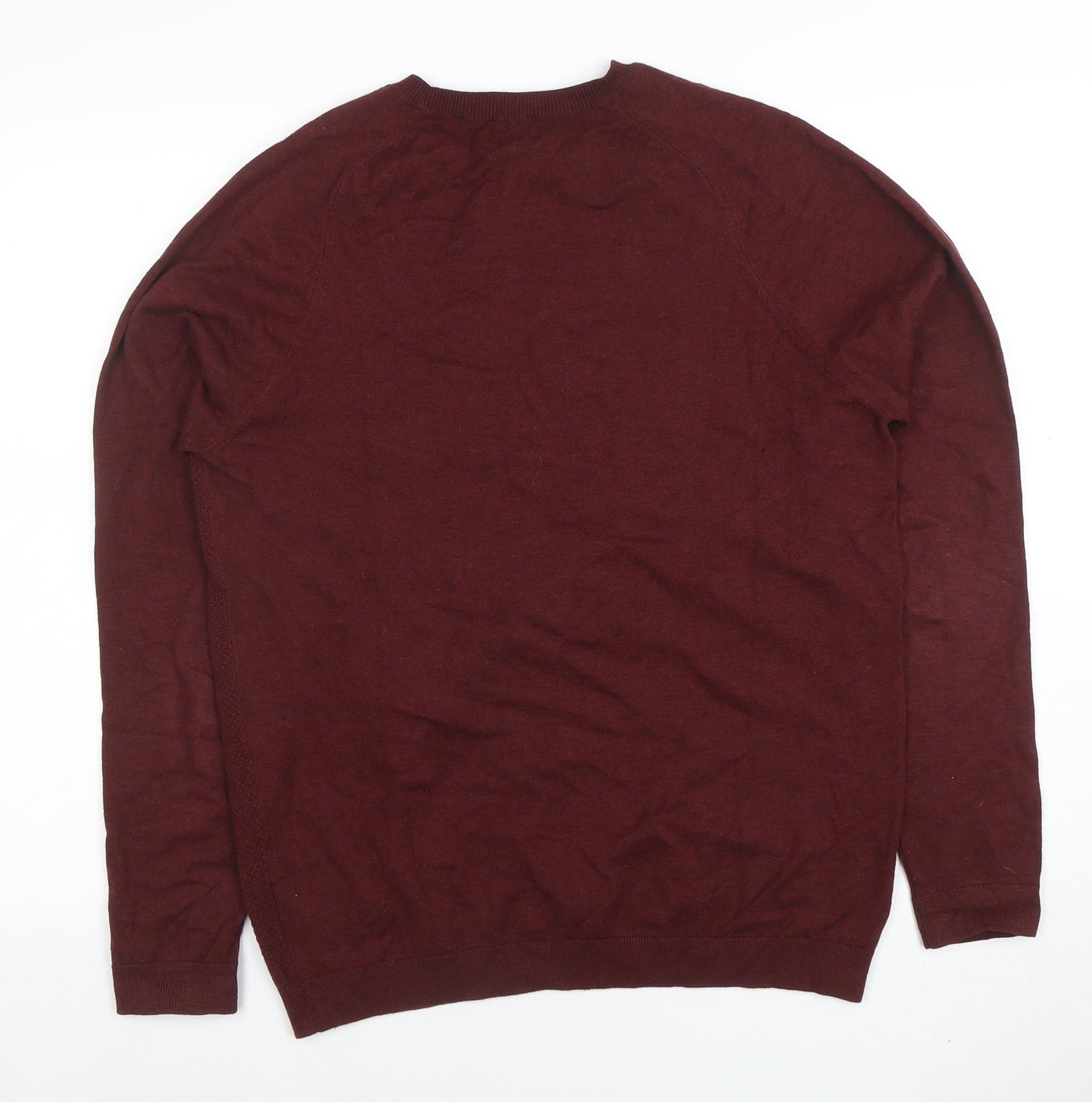 Next Men's Red Cotton Crew Neck Jumper Size M Regular Fit