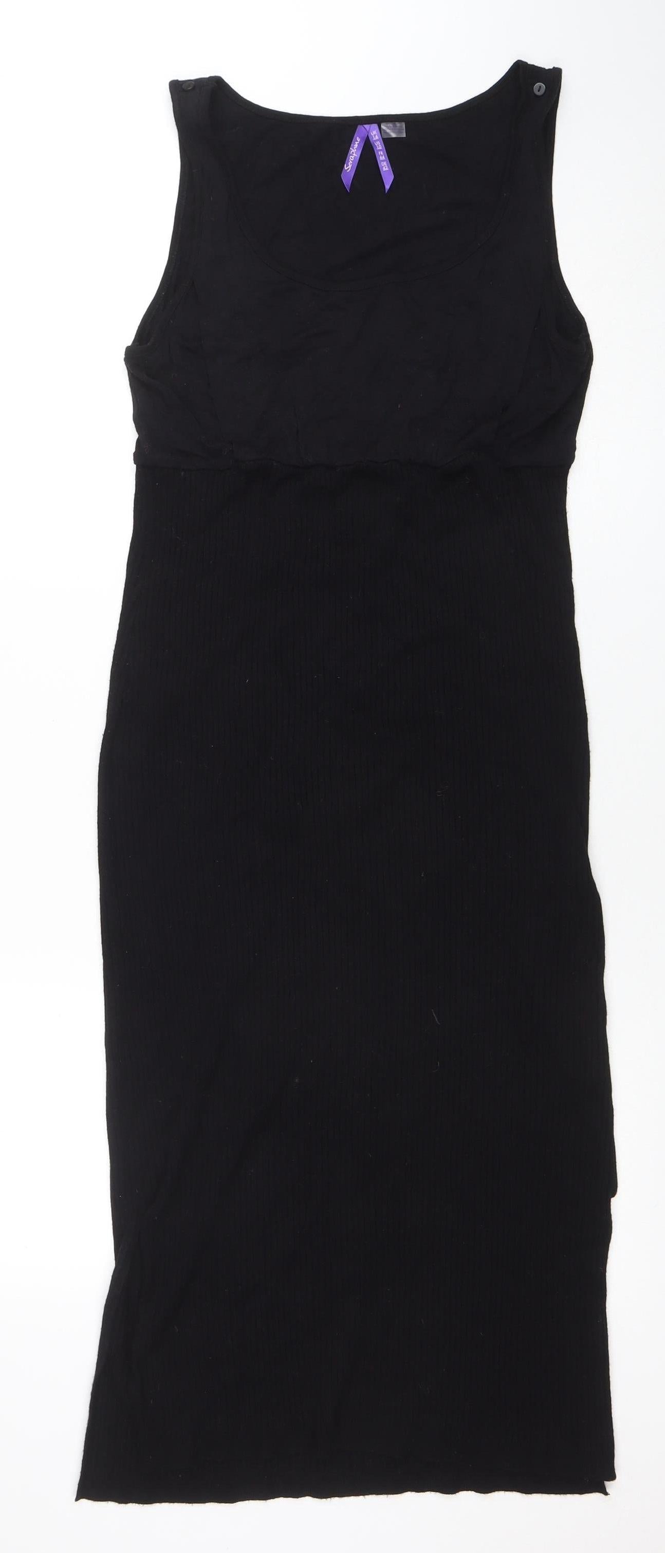 Seraphine Women Black XL Maternity Bodycon Sleeveless Dress