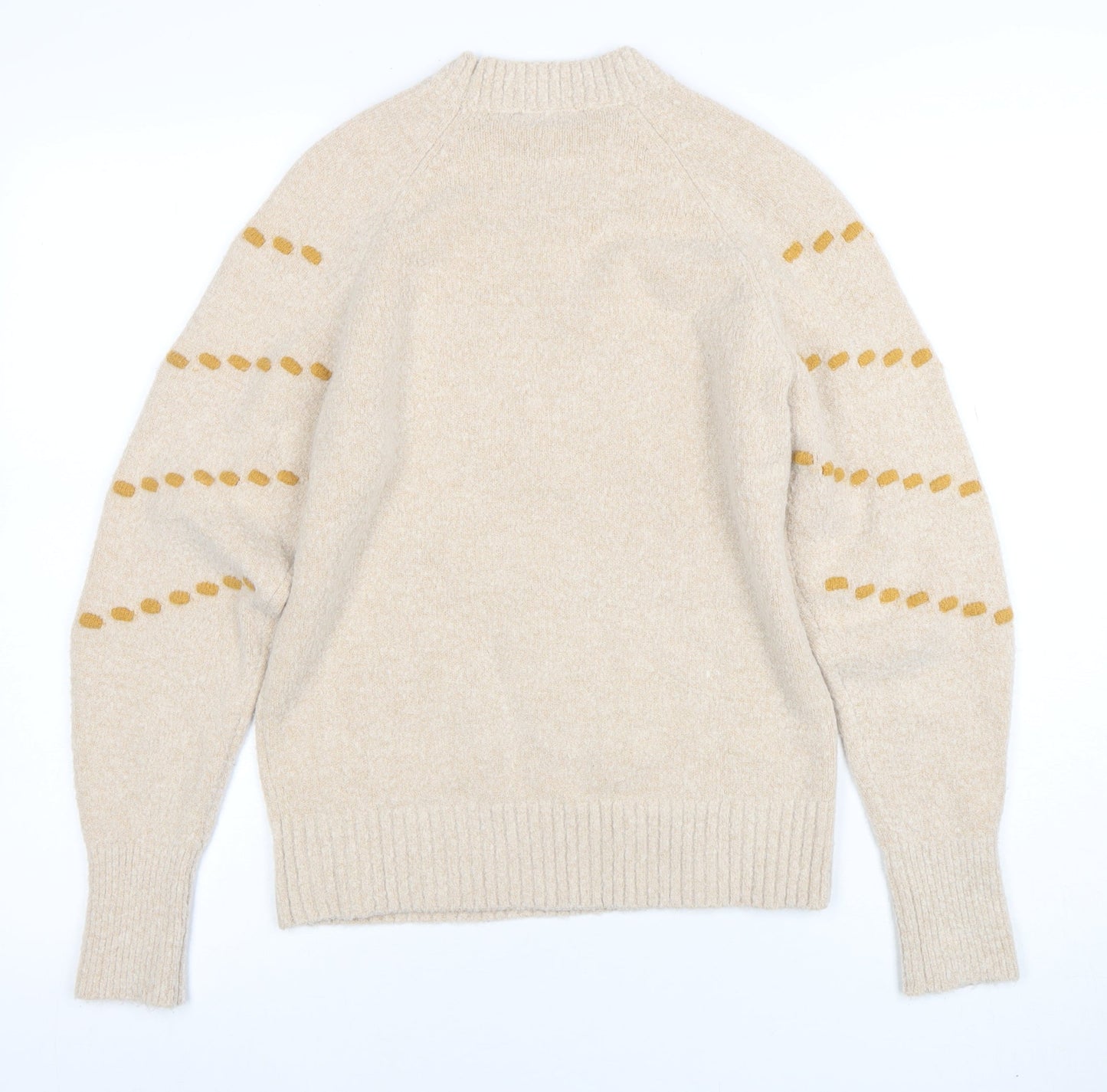 Klass Womens Beige Geometric Knit Pullover Jumper M