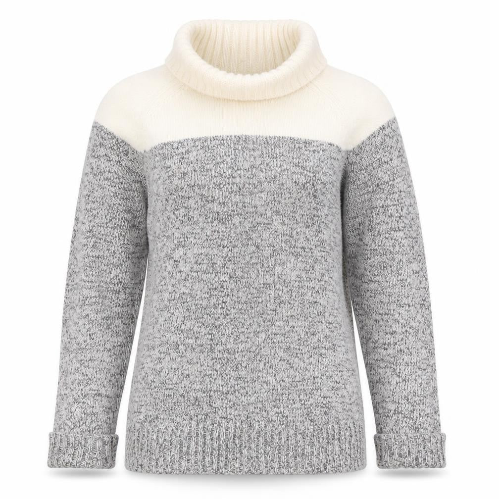 Laura Ashley Women Grey Roll Neck Angora Blend Jumper Size 14