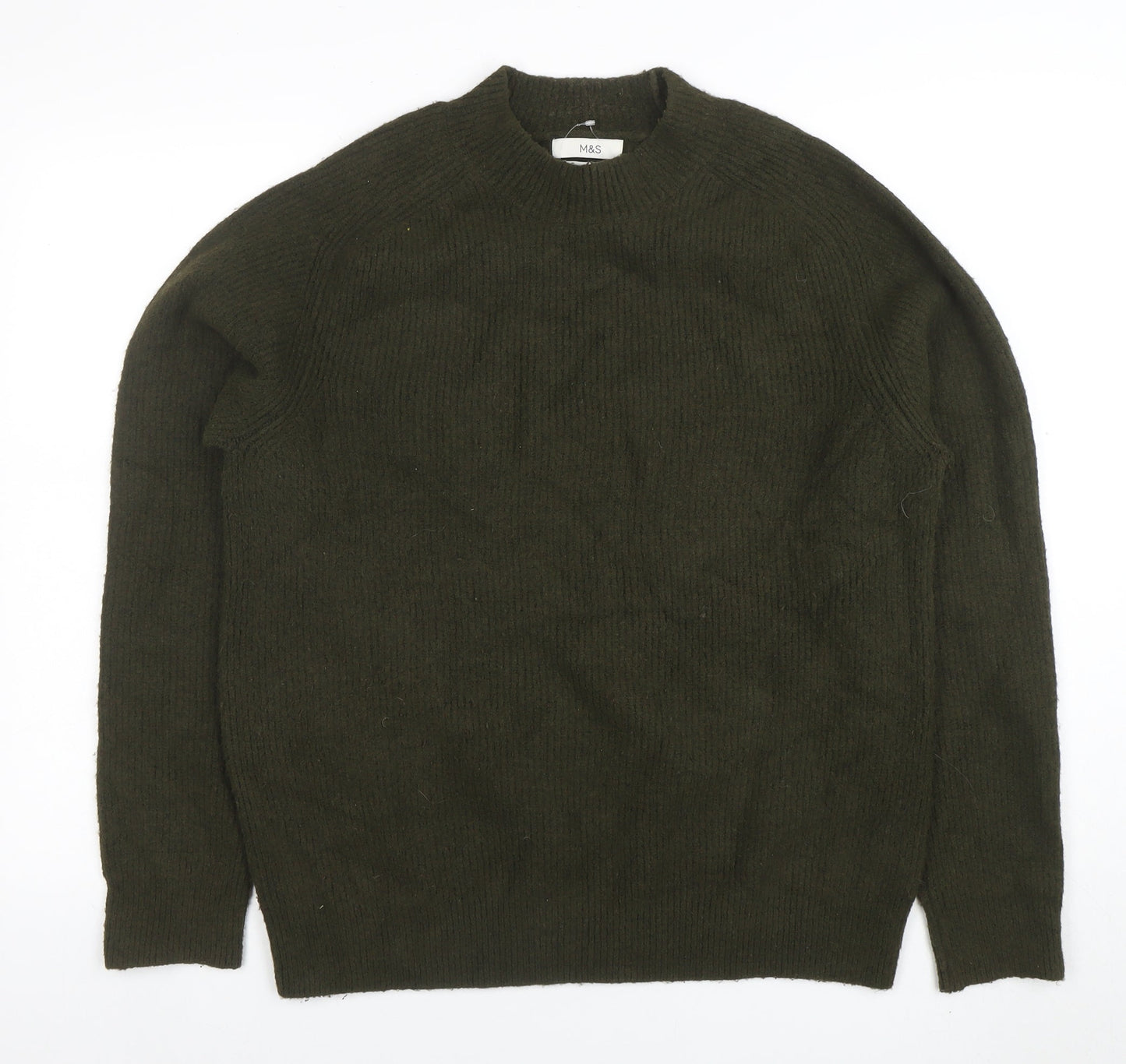 Marks and Spencer Women’s Green Wool Blend Crew Neck Jumper L