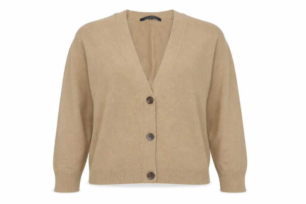 French Connection Women’s Beige V-Neck Button Cardigan S