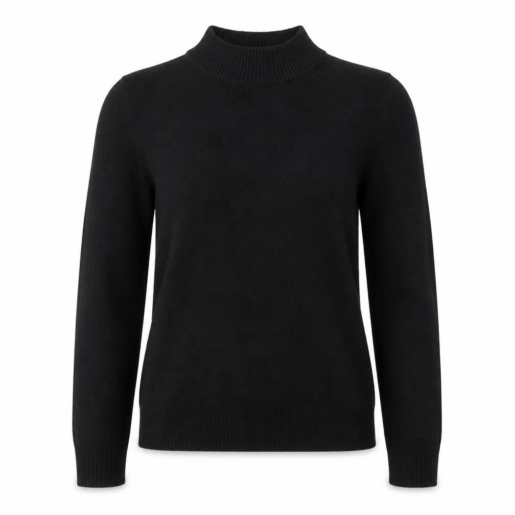 Collusion Women Black Size 8 Mock Neck Acrylic Jumper