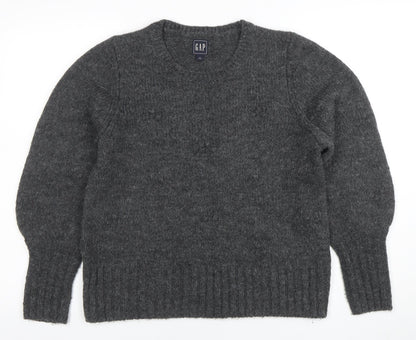Gap Womens Grey Chunky Knit Wool Blend Pullover Jumper Size S