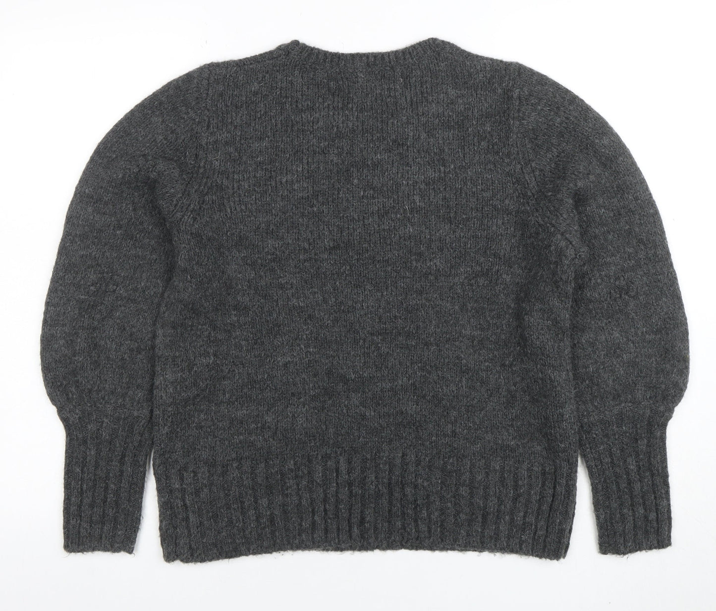 GAP Womens Grey Chunky Knit Wool Blend Pullover Jumper Size S