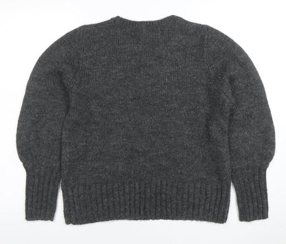 Gap Womens Grey Chunky Knit Wool Blend Pullover Jumper Size S