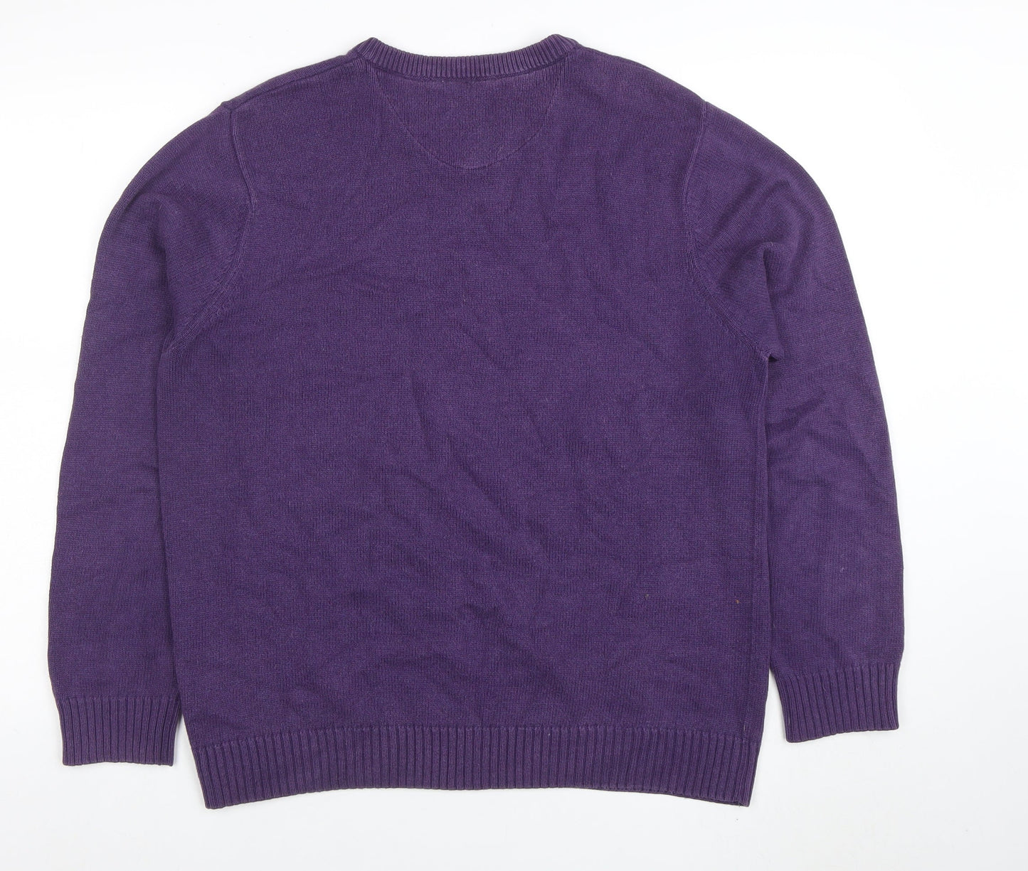 Maine New England Men's Purple Cotton V-Neck Jumper M