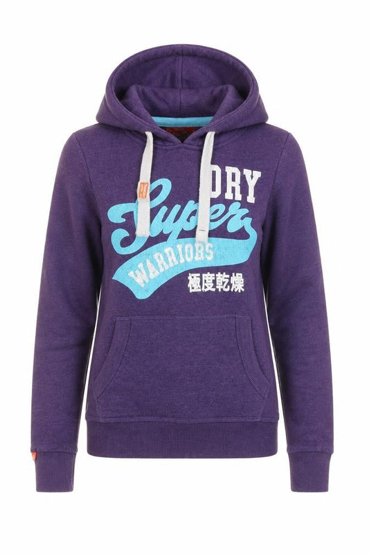 Superdry Womens Purple Pullover Hoodie Small Cotton Blend