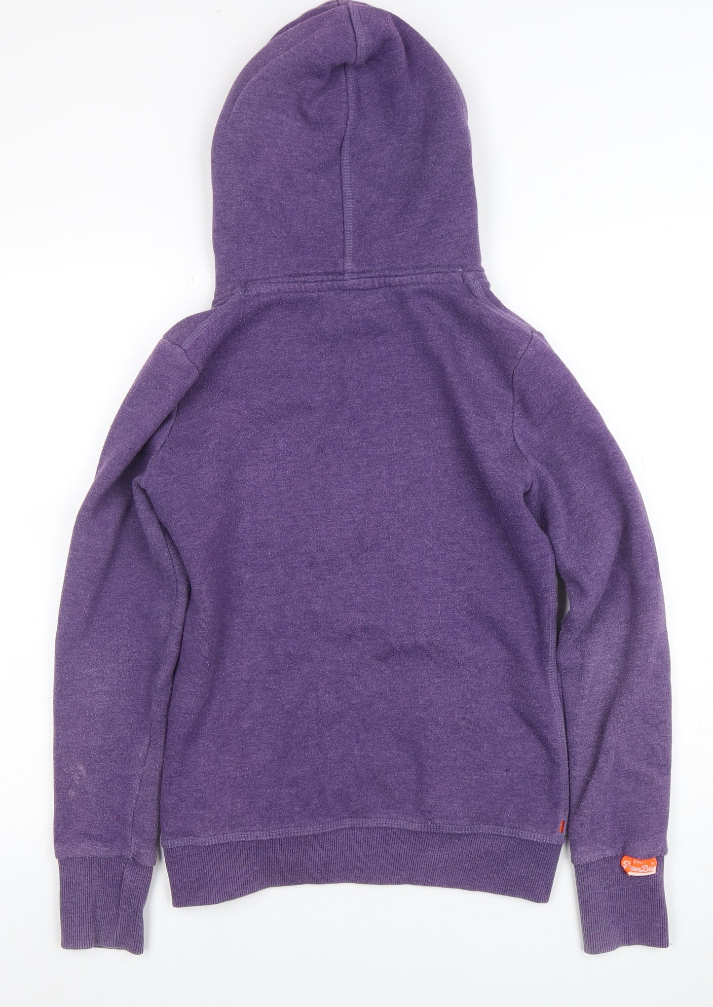Superdry Womens Purple Pullover Hoodie Small Cotton Blend