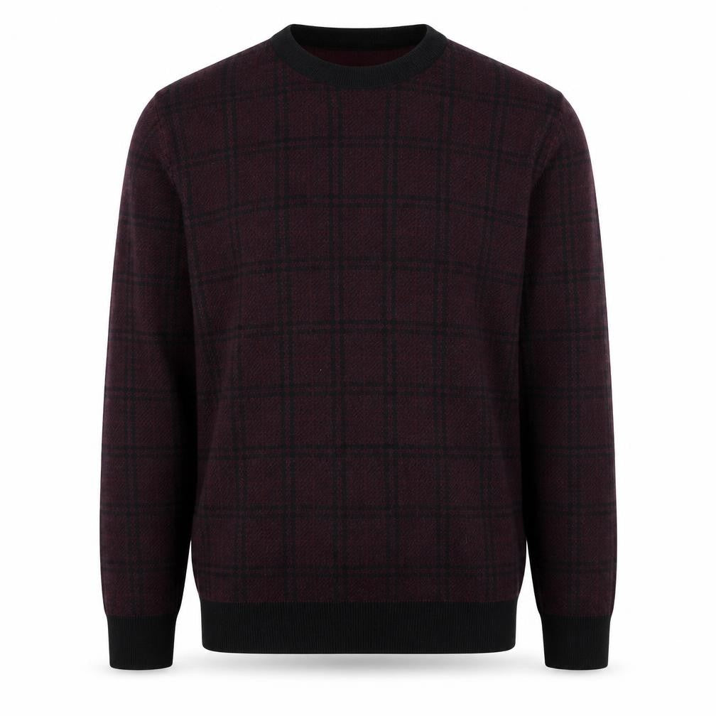 Next Men’s Red Check Crew Neck Cotton Jumper Medium