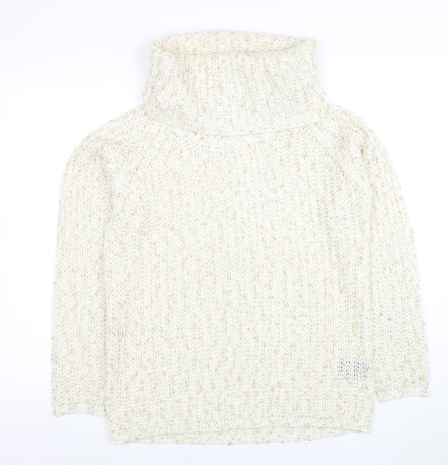 Anna Rose Women Ivory Chunky Roll Neck Knit Jumper Size M