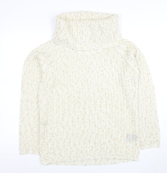 Anna Rose Women Ivory Chunky Roll Neck Knit Jumper Size M