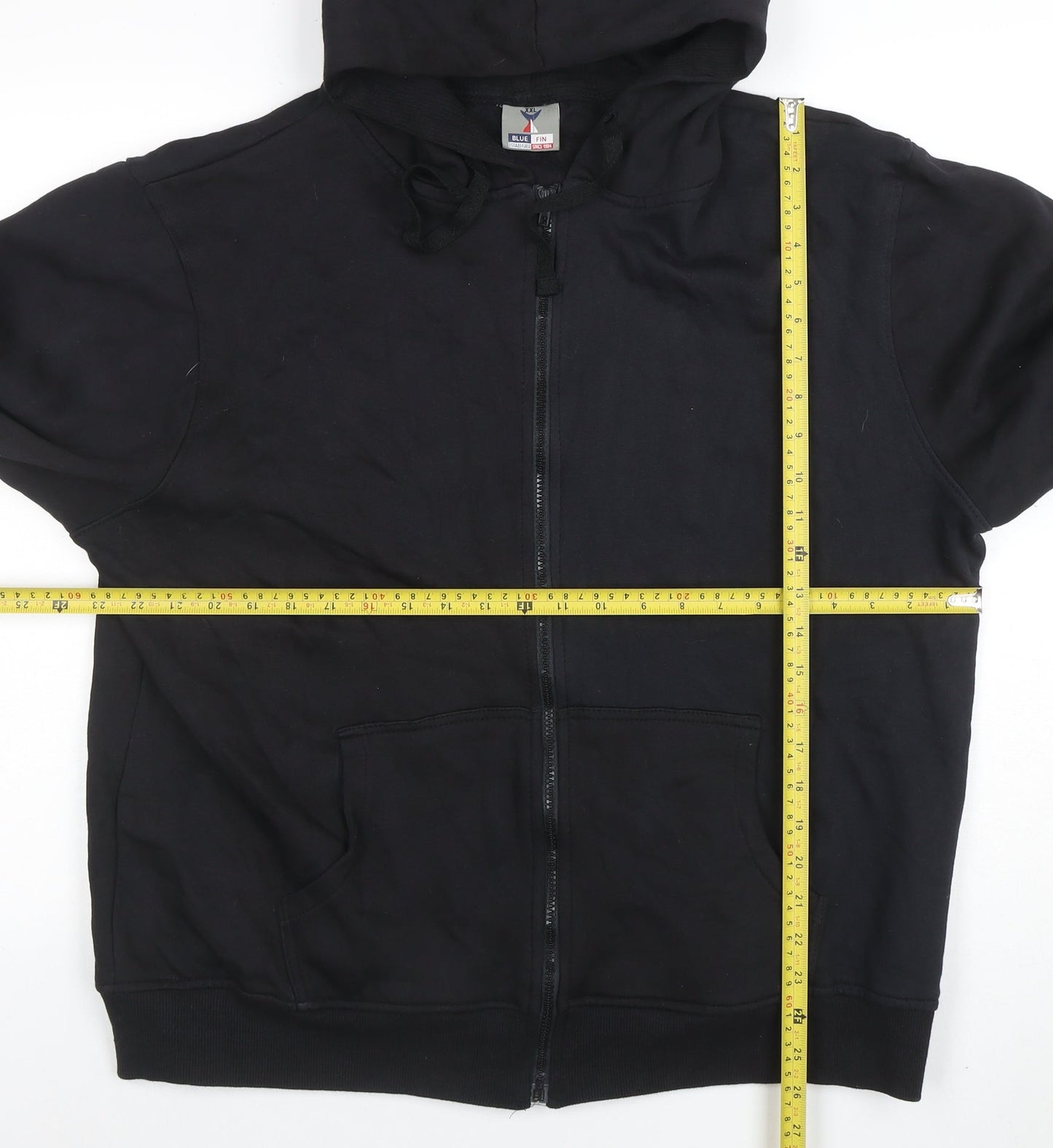 Blue Fin Men’s Black 2XL Full Zip Hoodie Lightweight Fleece