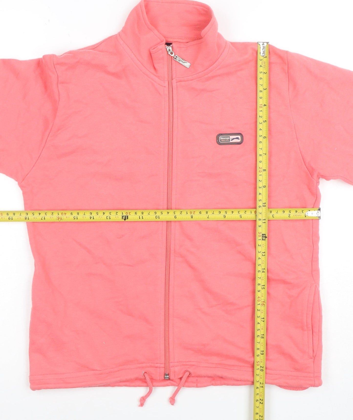 Slazenger Girls Pink Full Zip Hoodie 13-14 Years Cotton Sportswear