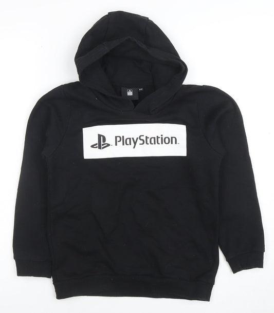PlayStation Girls Black Pullover Hoodie 9-10 Years Graphic Fleece Sweatshirt