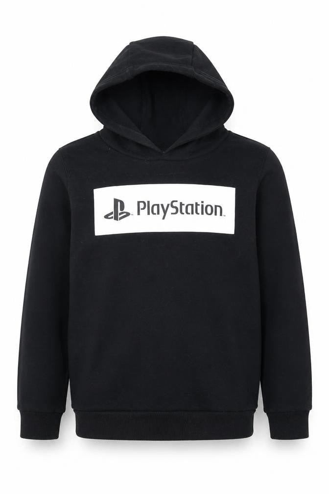 PlayStation Girls Black Pullover Hoodie 9-10 Years Graphic Fleece Sweatshirt