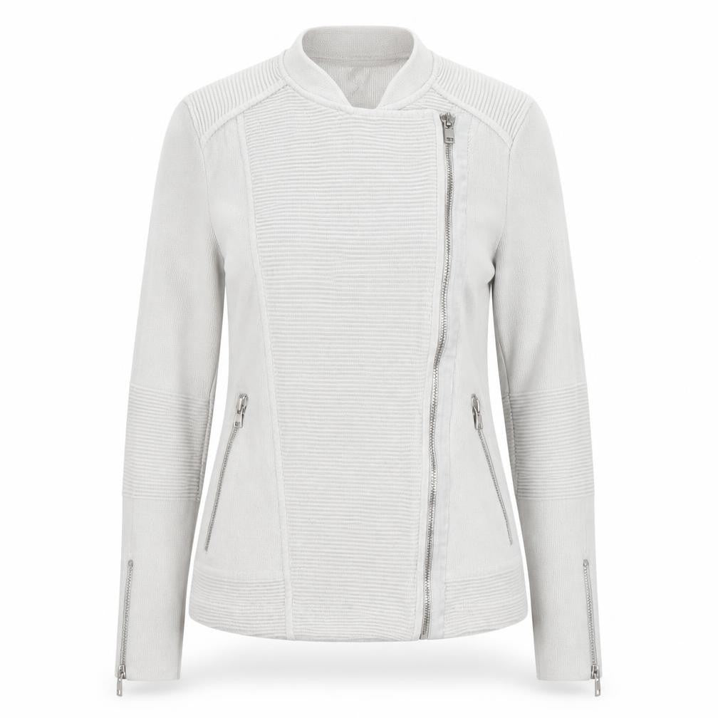 Armani Exchange Women's Grey Knit Biker Jacket Size S