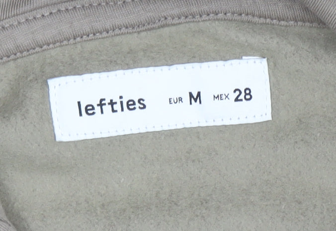 Lefties Women Beige Full Zip Hoodie Size 12 Cotton Blend