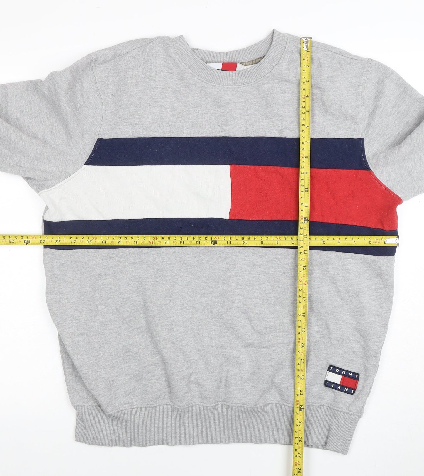 Tommy Jeans Mens Grey 2XL Logo Crew Neck Sweatshirt