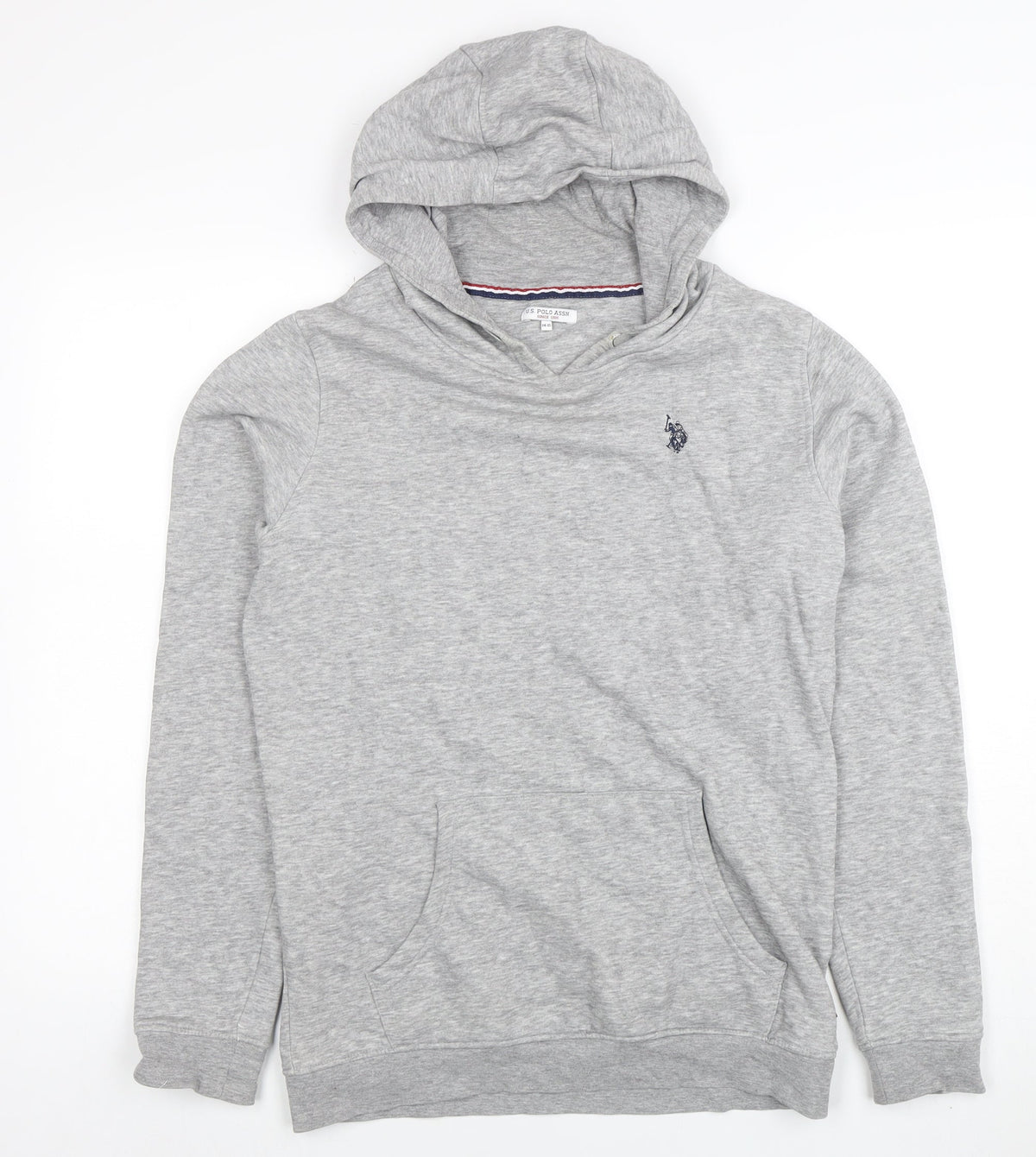 U.S. Polo Assn. Boys Grey Pullover Hoodie 14-15 Years Cotton Blend