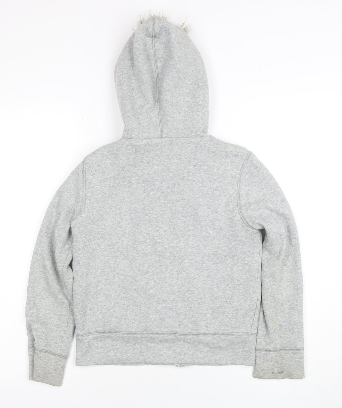 GAP Girls Grey Fur Trim Full Zip Hoodie Size M
