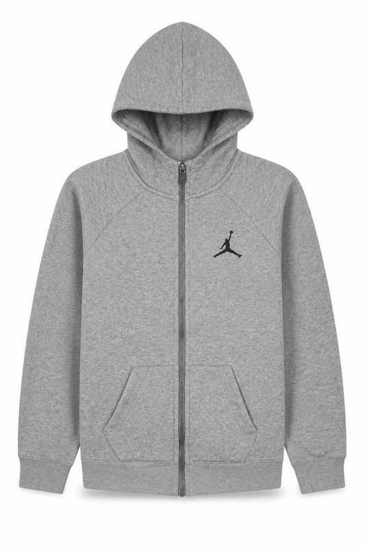 Jordan Boys Grey Full Zip Hoodie 12-13 Years Cotton Blend