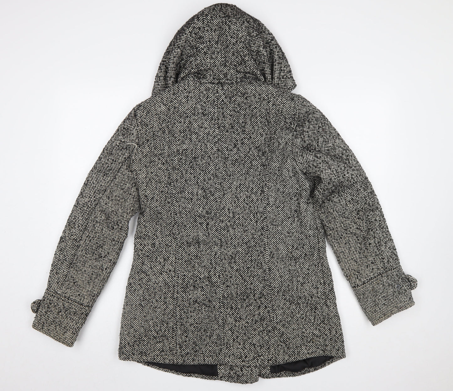 Atmosphere Womens Grey Pea Coat Size 10 Hooded Tweed Winter Jacket