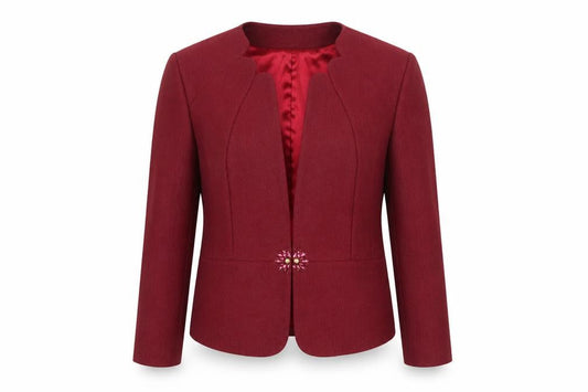 Woman Times Women's Red Long Sleeve Single-Breasted Blazer 4XL