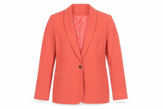 Bill Blass Women's Pink Wool Shawl Lapel Blazer Size 12