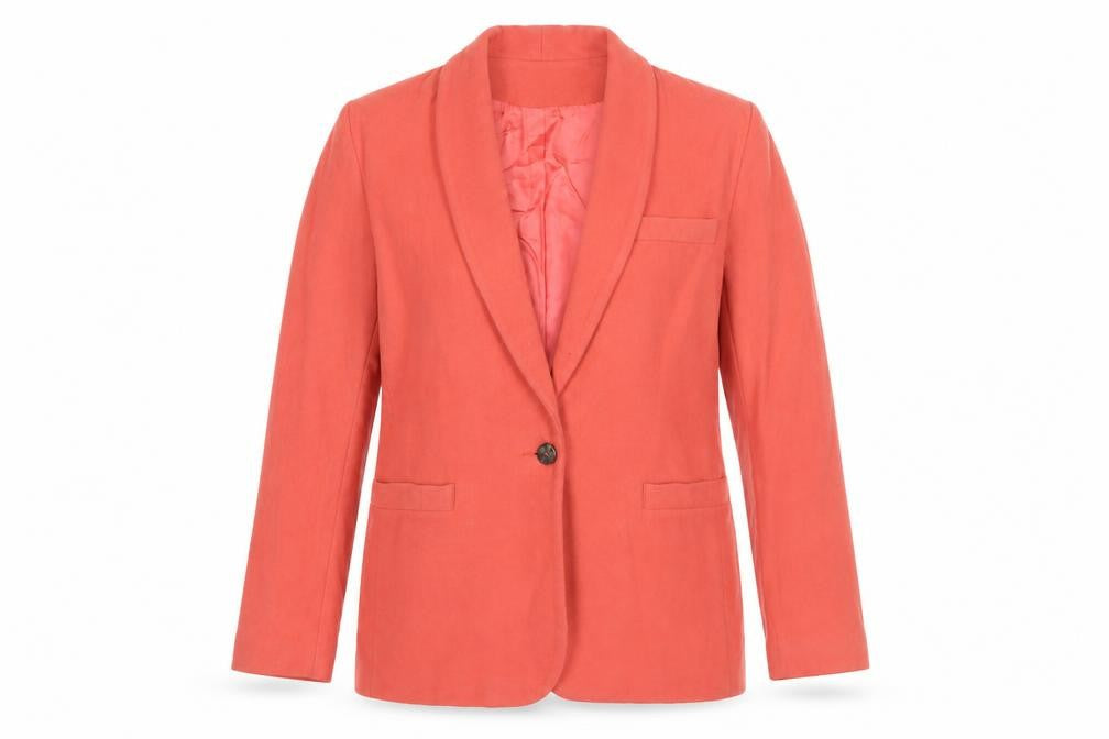 Bill Blass Women's Pink Wool Shawl Lapel Blazer Size 12