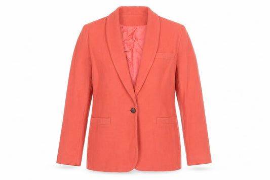 Bill Blass Women's Pink Wool Shawl Lapel Blazer Size 12