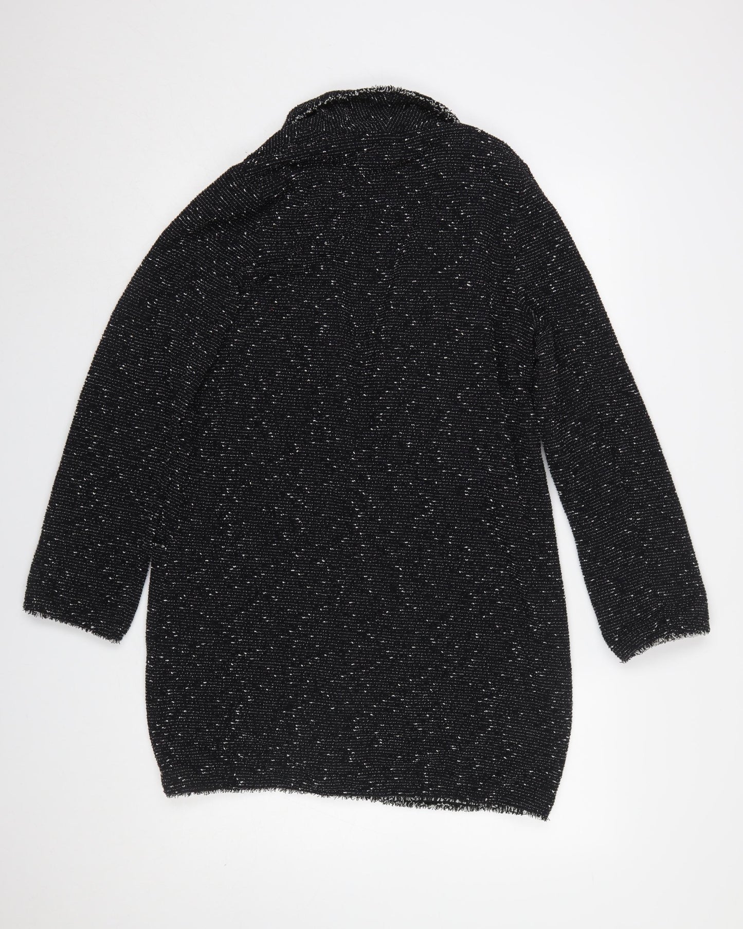 Max Studio Women Black Bouclé Long Blazer Jacket L