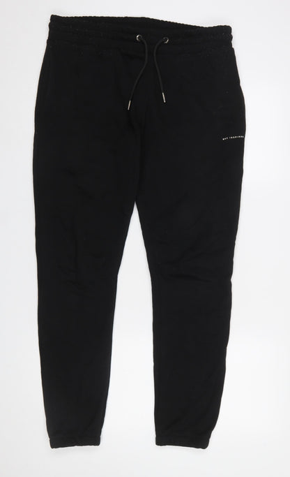 Bee Inspired Men's Black Slim Fit Jogger Trousers Size M