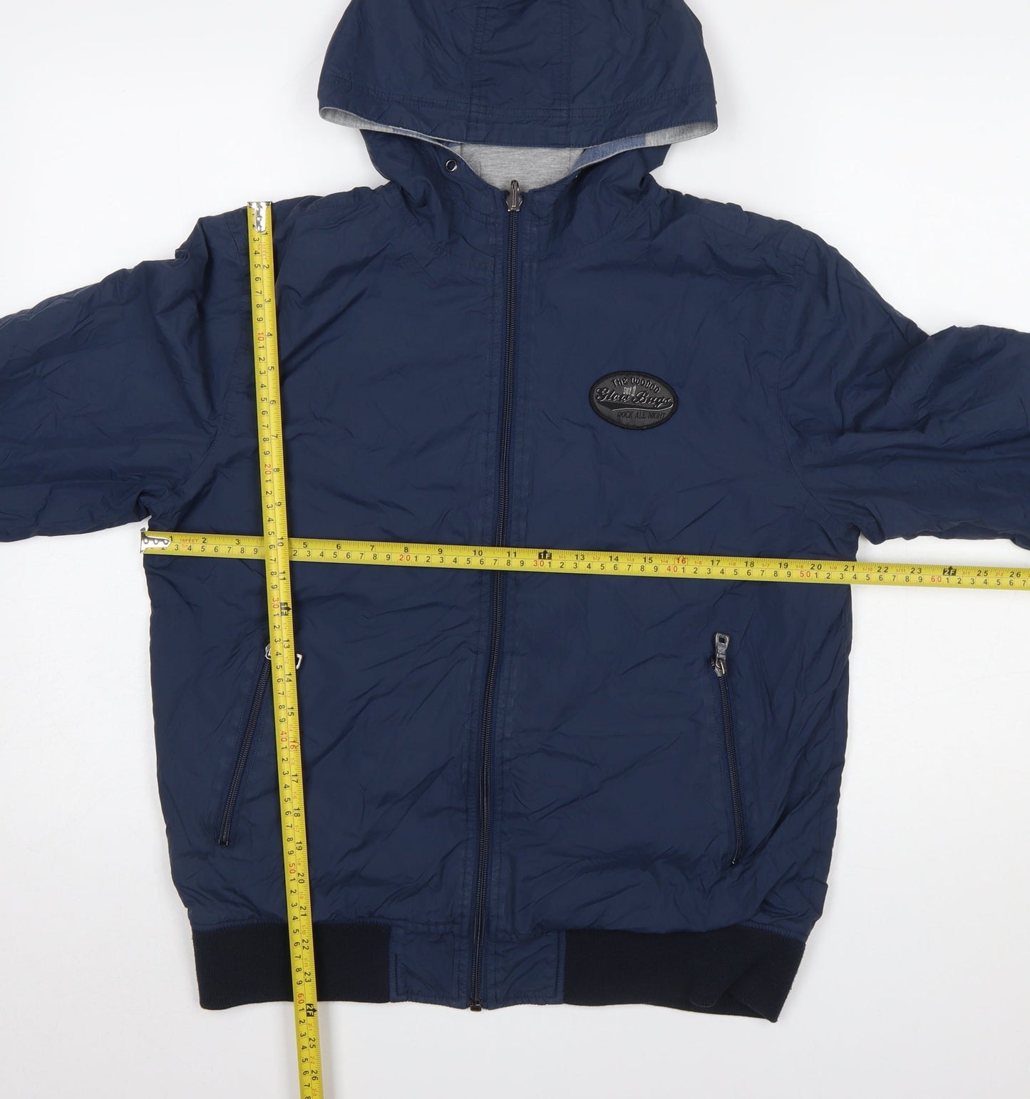 Springfield Men's Blue Hooded Windbreaker Jacket Size L
