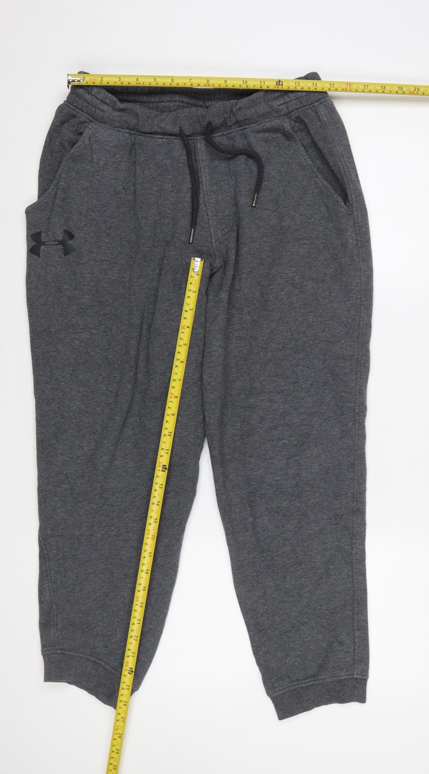 Under Armour Men's Grey Jogger Sweatpants L Fleece Athletic Trousers