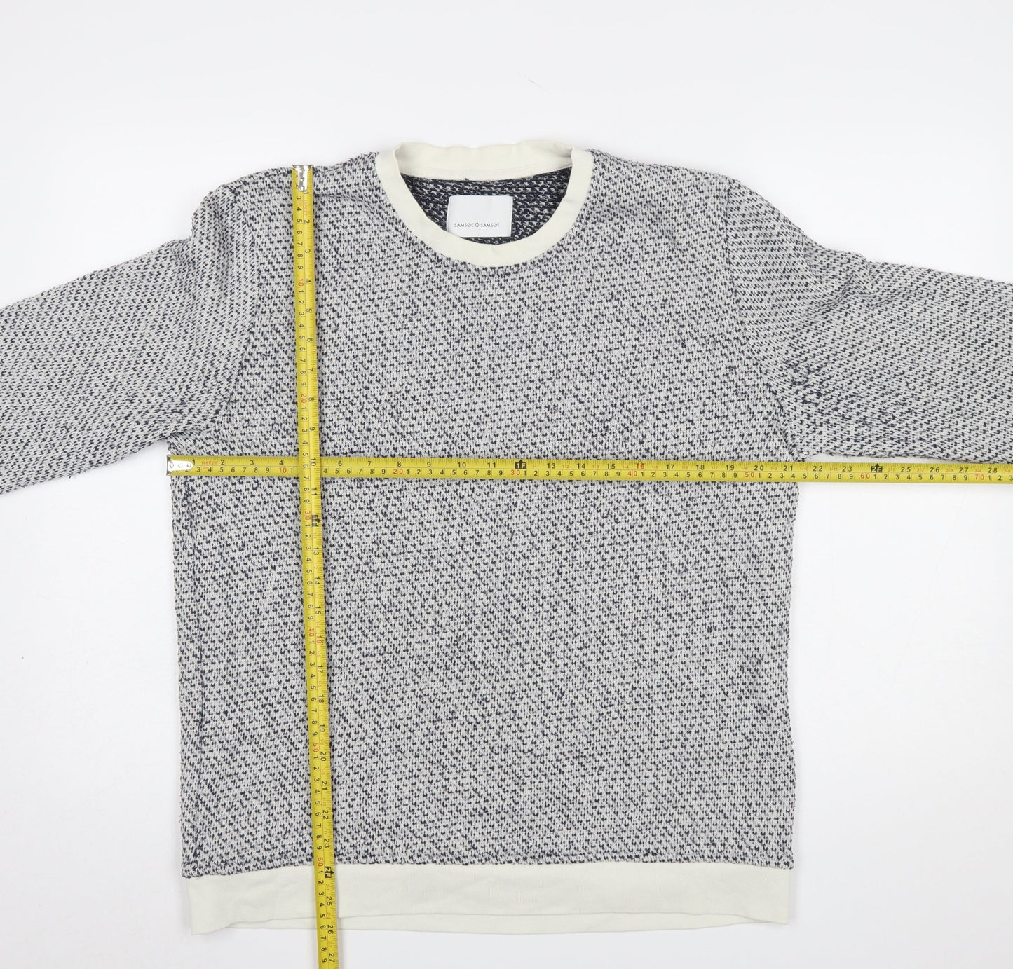 Samsøe Samsøe Men Clear Cotton Knit Crew Neck Jumper Size L