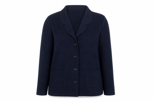 Damart Women's Navy Blue L Classic Single-Breasted Blazer Jacket