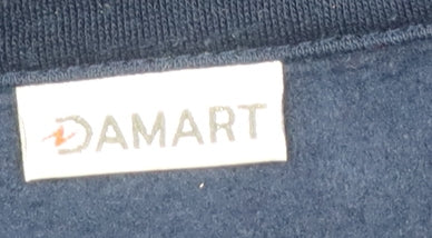 Damart Women's Navy Blue L Classic Single-Breasted Blazer Jacket